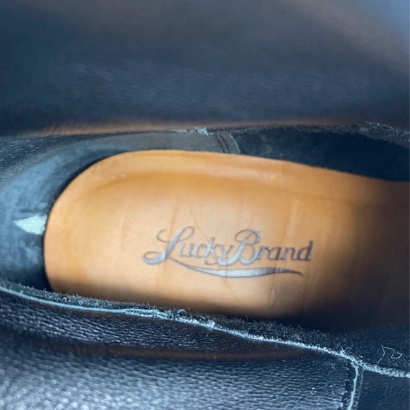 Lucky Brand Ethann foldover shaft black ankle leather booties size 8.5 - Picture 8 of 11